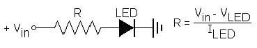 cálculo da resistencia a conectar en serie co LED
